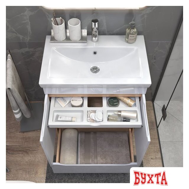 Мебель для ванных комнат Vigo Тумба под умывальник Grani 800-2-1 Como (дуб золотой) 5