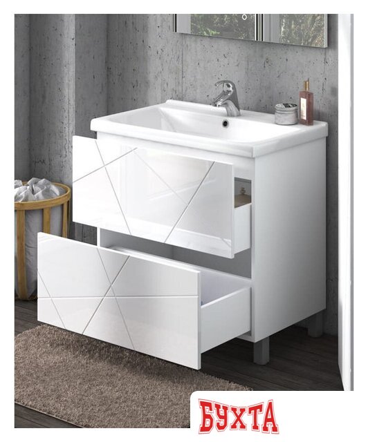 Мебель для ванных комнат Vigo Тумба под умывальник Holly 700-0-2 tn.HOL.FOS.70.2Y (напольная) 3