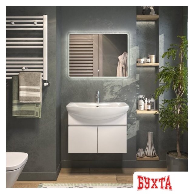 Мебель для ванных комнат Vigo Тумба под умывальник Wing 700-2-0 Балтика навесная (белый) 5