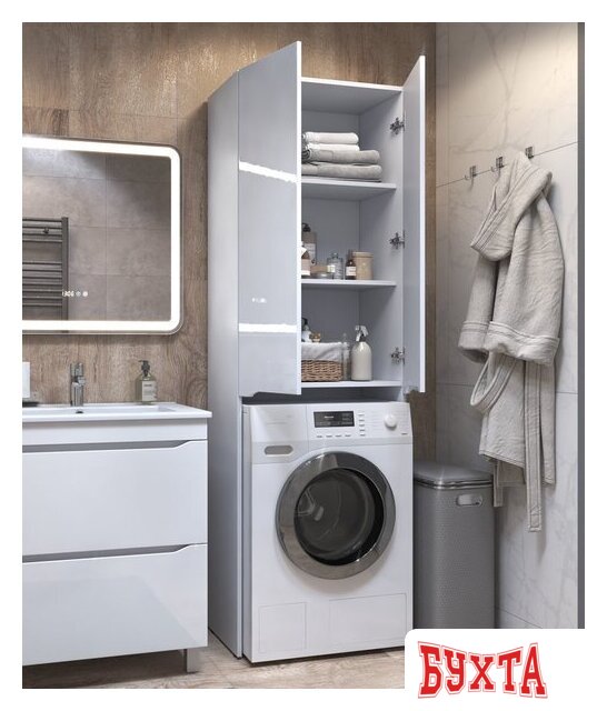 Мебель для ванных комнат Vigo Шкаф комбинированный Grani 640 под стиральную машину 4
