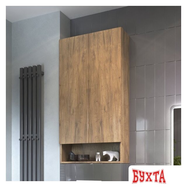 Мебель для ванных комнат Vigo Шкаф навесной Wing 600 с нишей (дуб золотой) 5