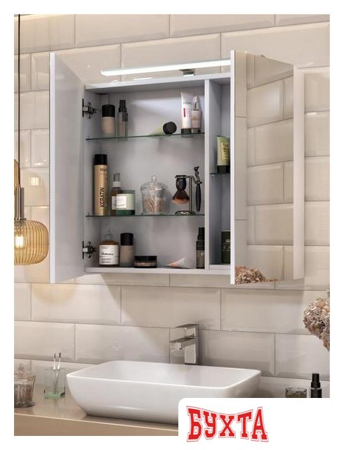 Мебель для ванных комнат Vigo Шкаф с зеркалом Plaza 800 со светильником 3