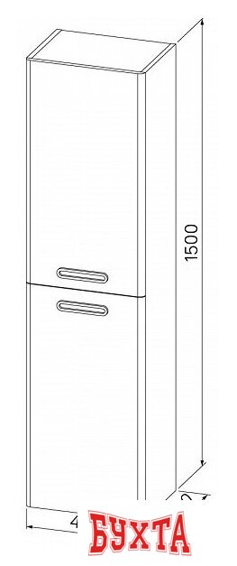 Мебель для ванных комнат IDDIS Шкаф-пенал BRI40W0i97 2