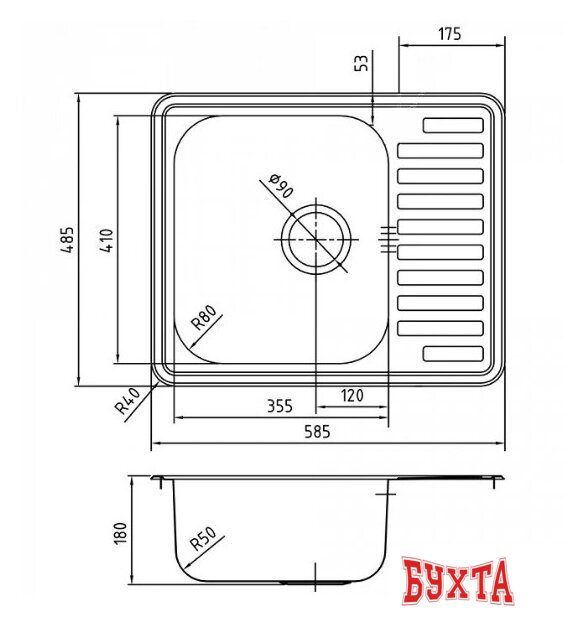 Кухонная мойка IDDIS Strit STR58SDi77 3
