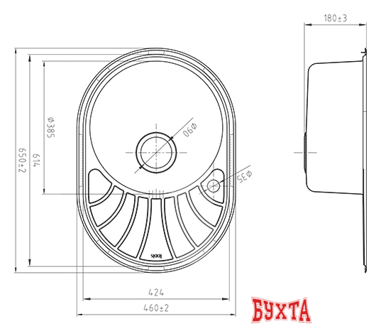 Кухонная мойка IDDIS Suno SUN65SRi77 2