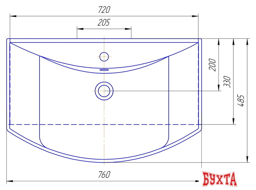 Умывальник Kirovit Стиль 750 2