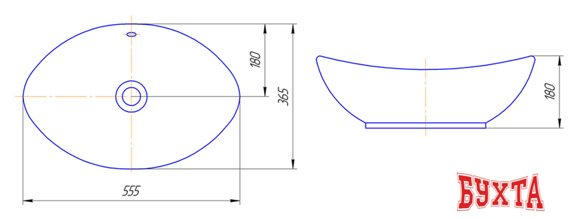 Умывальник Kirovit Гамма 560 5