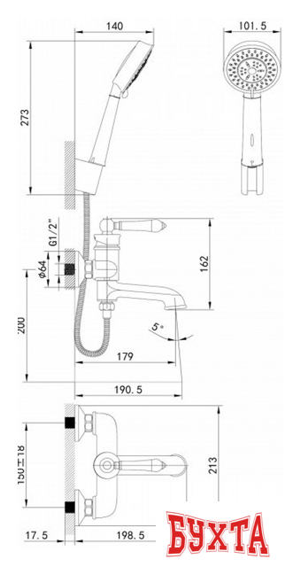 Смеситель IDDIS Oxford OXFSB02i02 5