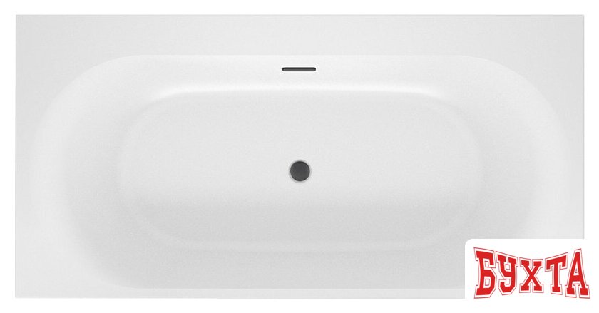 Ванна Wellsee Dream For More 181x90 23790103R (встраиваемая ванна белый глянец, сифон-автомат матовый черный)