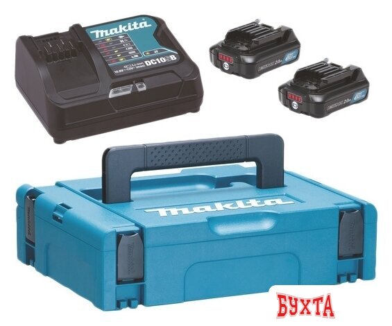 Аккумулятор с зарядным устройством Makita BL1021B + DC10SB (12В/2 Ah + 12В)