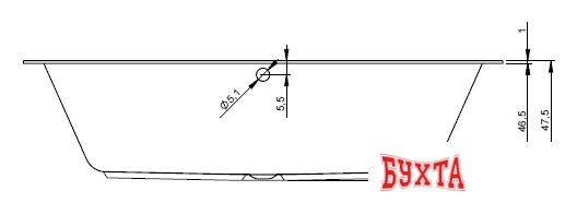 Ванна Riho Lugo 190x90 BT05 (с ножками) 3