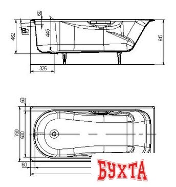 Ванна Универсал Сибирячка 170x75 3