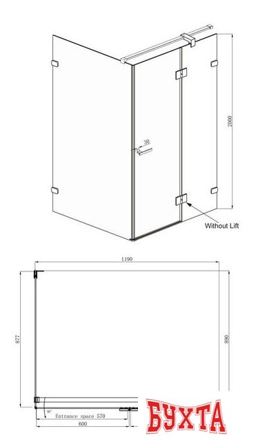 Душевой уголок Ambassador Set 10011104R-ST1 5