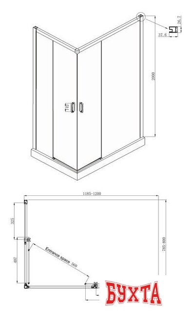 Душевой уголок Ambassador Set 11011205R-ST10 5