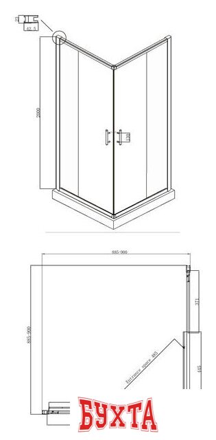 Душевой уголок Ambassador Set 14011102-ST7 5