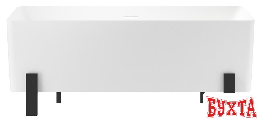 Ванна Wellsee FR.Euphoria 166x77,5 230101001 (отдельностоящая ванна белый глянец, экран, ножки матовый черный)