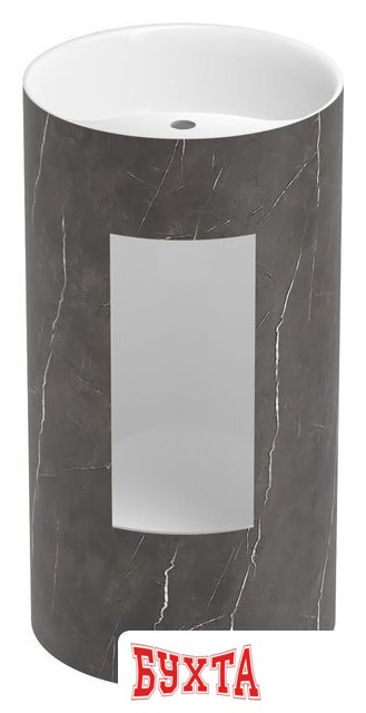 Умывальник Wellsee Chalice Perfection 230624000 (отдельностоящий, с отверстием под смеситель, цвет матовый черный мрамор/глянцевый белый) 3