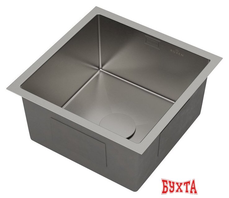 Кухонная мойка Roxen Uno 560210-44 (440*440) сатин под столешницу (с ролл-матом и дозатором) 5