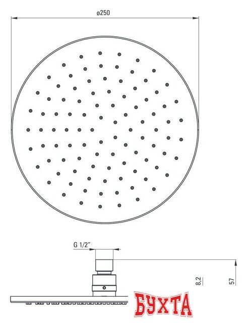 Верхний душ Deante Cascada NAC D00K 3