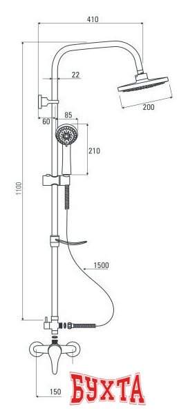 Душевая система Deante Neo Joko NBJ 01RK 2