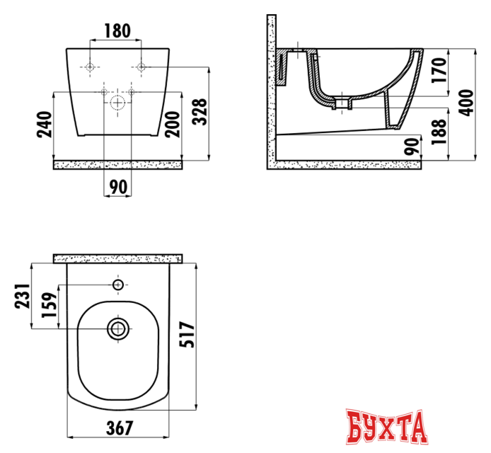 Биде Creavit EG510-00CB00E-0000 2