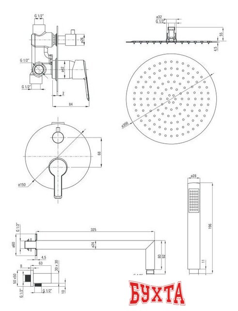 Душевая система Deante Arnika NAC 09QP 2