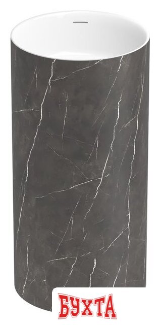 Умывальник Wellsee Chalice Perfection 230617000 (отдельностоящий, без отверстия под смеситель, цвет матовый черный мрамор/глянцевый белый)