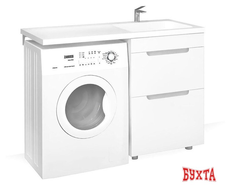 Мебель для ванных комнат Raval Тумба под умывальник Forte 120 For.01.120.R/N/W (правый, белый) 2