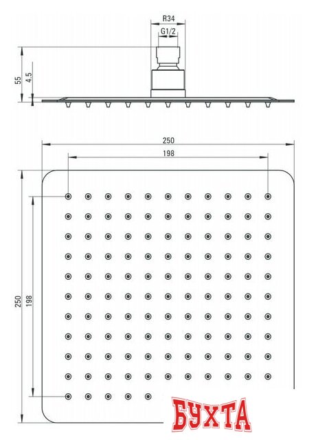 Верхний душ Deante Floks NAC 002K 2