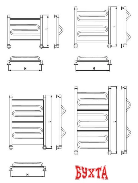Полотенцесушитель Luxon W T500 80x50 3