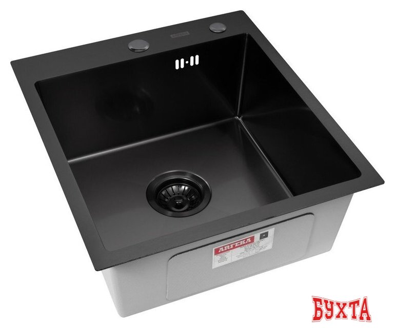Кухонная мойка ARFEKA ECO AR 450*500 BLACK PVD NANO