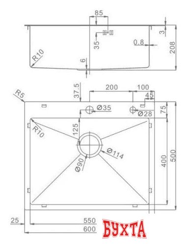 Кухонная мойка Raglo R701.6050.03 3