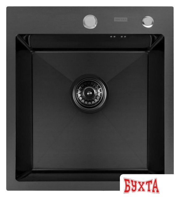 Кухонная мойка ARFEKA ECO AR 450*500 BLACK PVD NANO DECOR MILLET GRAINS 2
