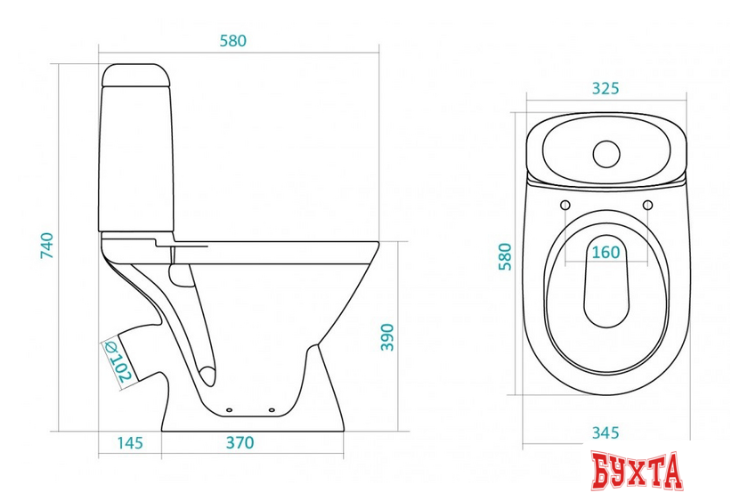 Унитаз напольный Santek Римини [1.WH11.1.758] 2