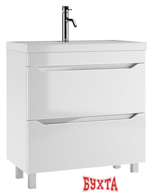 Мебель для ванных комнат Айсберг Тумба под умывальник Bazis 80 Ева В2 DA5908T с двумя ящиками 2