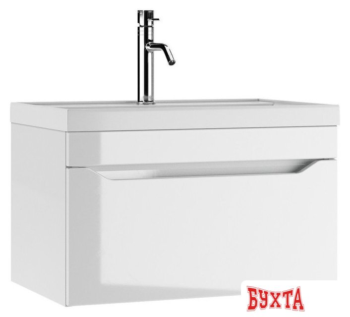 Мебель для ванных комнат Айсберг Тумба под умывальник Bazis 70 Ева В1 DA5902T (с одним ящиком)