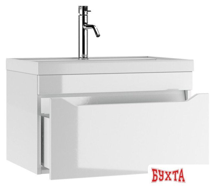 Мебель для ванных комнат Айсберг Тумба под умывальник Bazis 70 Ева В1 DA5902T (с одним ящиком) 2