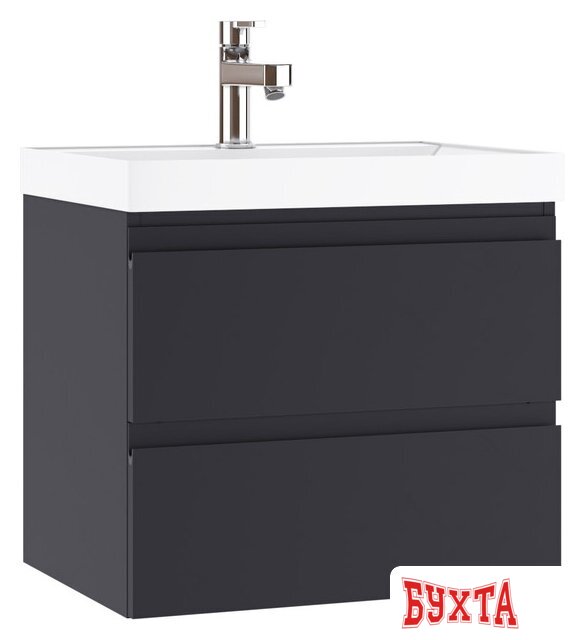 Мебель для ванных комнат Домино Тумба под умывальник Classica 60 Graffo подвесная В2 DGr2111T (графит матовый)