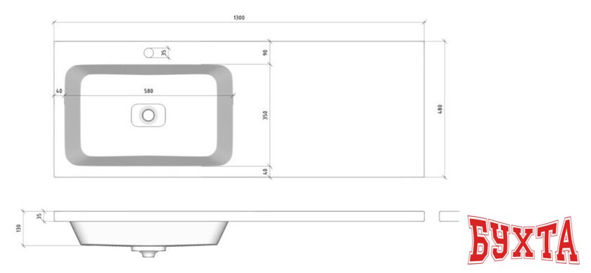 Умывальник Madera Kamilla 130 L 5