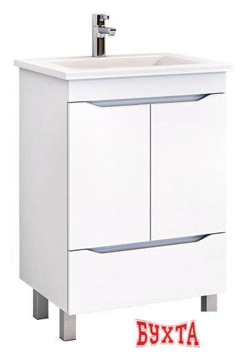 Мебель для ванных комнат Vigo Тумба Grani 600-2-1 под умывальник Элина 60 напольная (белый)