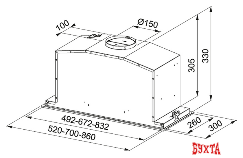 Кухонная вытяжка Franke Inca Lux FBI 537 XS/BK 305.0528.070 2