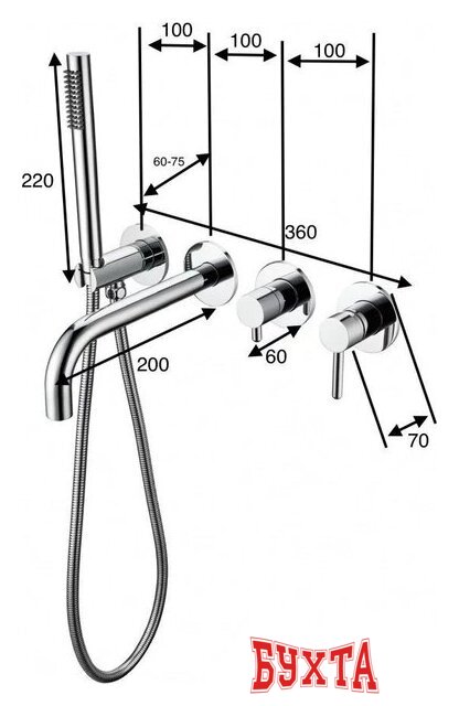 Смеситель Grocenberg GB5070 (графит) 2