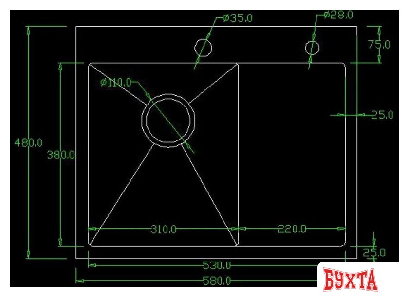 Кухонная мойка Avina HM5848L 5