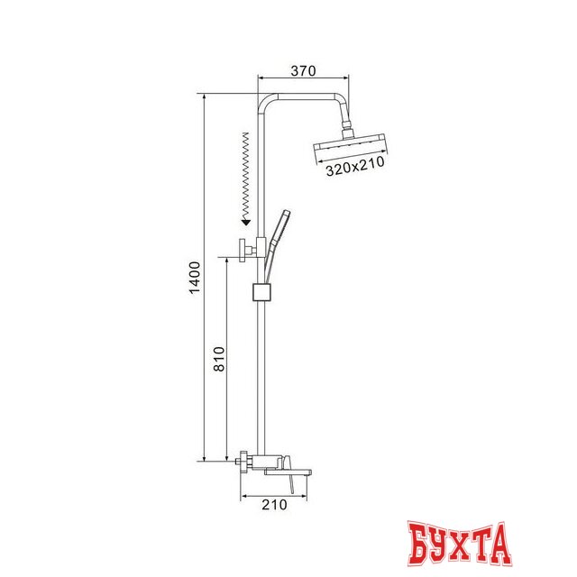 Душевая система Shevanik S6826C 2