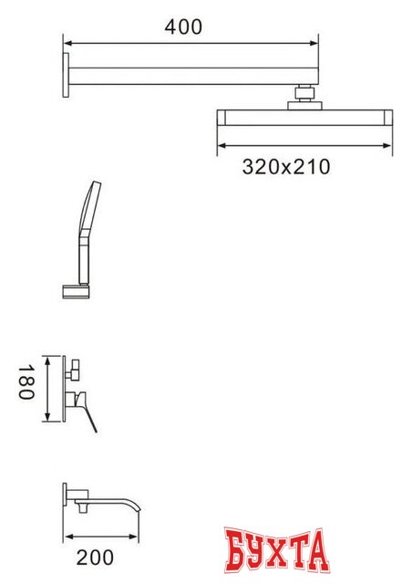 Душевая система Shevanik S4135H 2