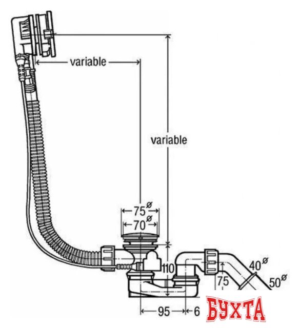 Слив-перелив Grocenberg GB230 (белый) 3