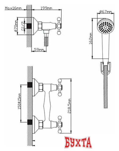 Смеситель Diadonna D200-65 4