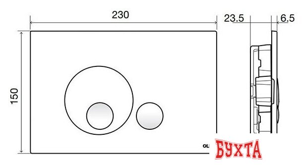 Панель смыва OLI Globe 152954 (золотистый) 4
