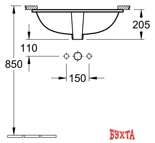 Умывальник Villeroy & Boch O.novo 58x37 [41625001] 3