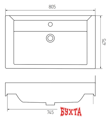 Умывальник Santek Тигода 80 2
